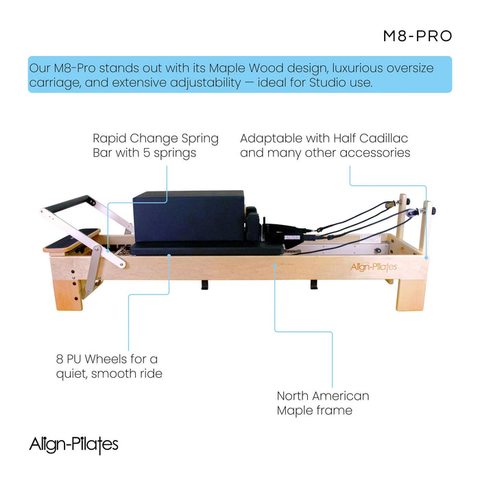 Align Pilates® - M8-Pro Pilates Reformer with Pro Sitting Box