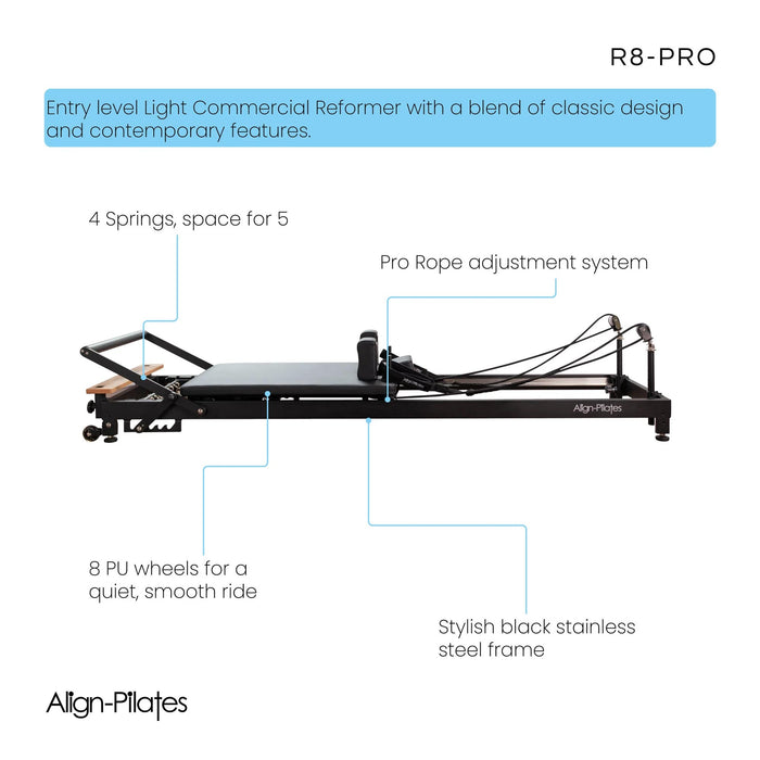 Align Pilates® - R8-Pro Pilates Reformer - White