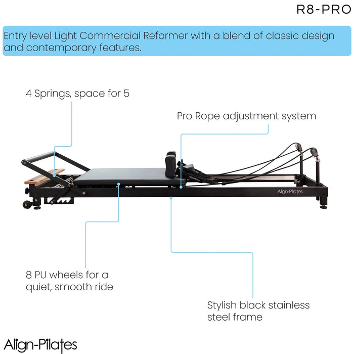 Align Pilates® - R8-Pro Pilates Reformer - Black