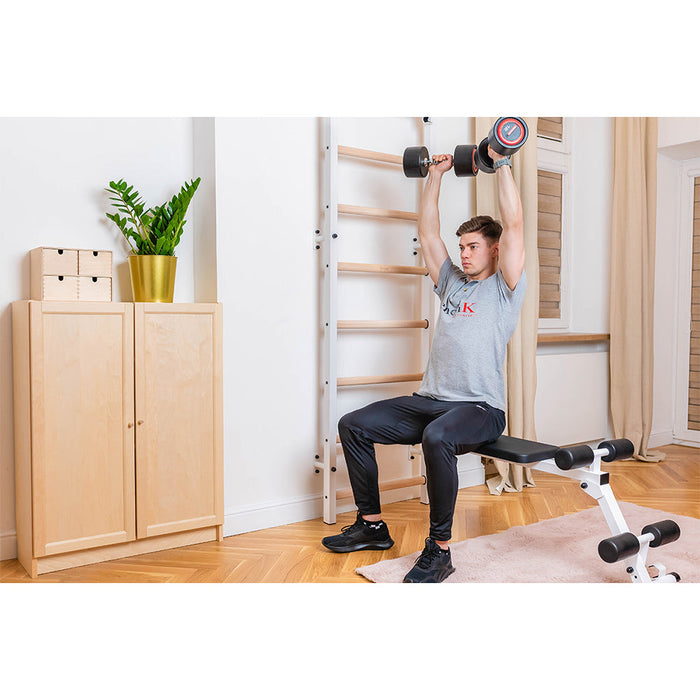 BenchK B1B - Reversible Workout Bench - Durable Steel Frame, Compact Exercise Solution