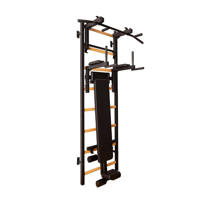 BenchK 233B - Series 2 - Wall Bars - Swedish Ladder - Versatile Home Gym System with Adjustable Pull-Up Bar and Dip Station