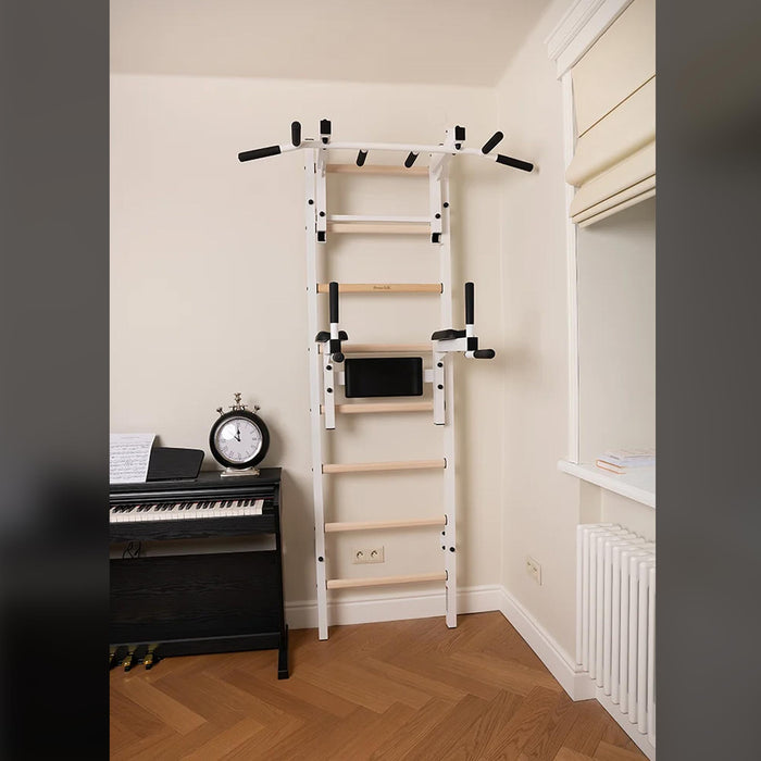 BenchK 232B - Series 2 - Wall Bars Swedish Ladder - Multifunctional Fitness Ladder With Adjustable Pull-Up And Dip Bars