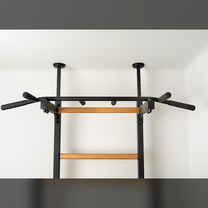 BenchK 521B - Series 5 - Wall Bars Swedish Ladder - Premium Beech Wood & Steel Pull-Up Bar Fitness Ladder