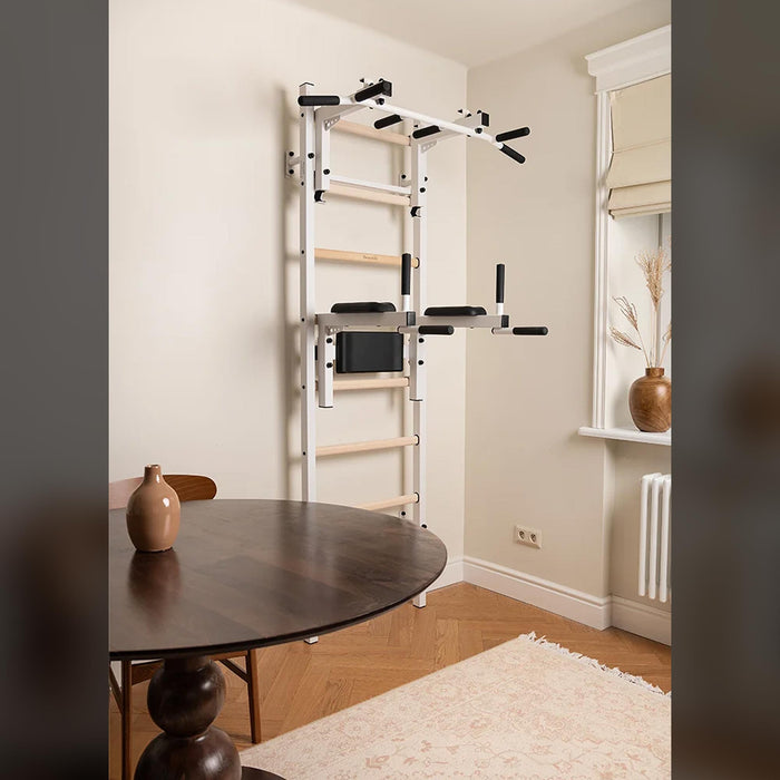 BenchK 232B - Series 2 - Wall Bars Swedish Ladder - Multifunctional Fitness Ladder With Adjustable Pull-Up And Dip Bars