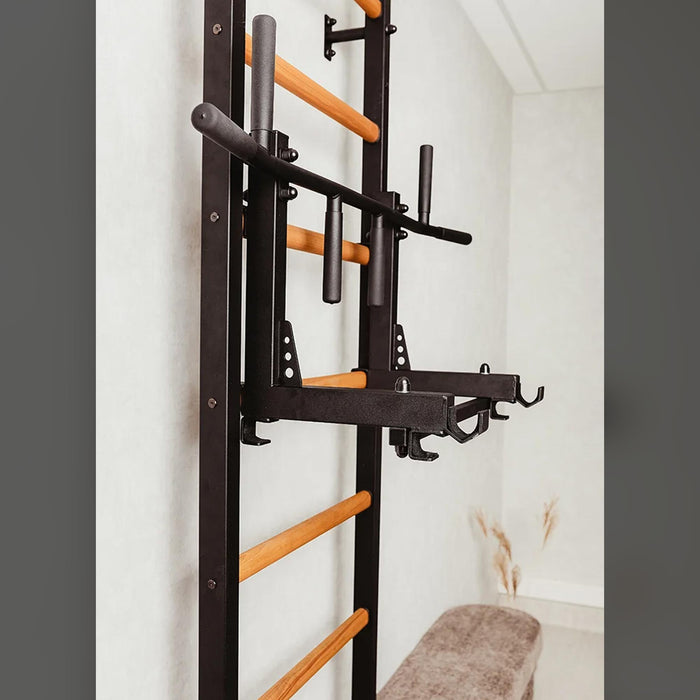 BenchK 233B - Series 2 - Wall Bars - Swedish Ladder - Versatile Home Gym System with Adjustable Pull-Up Bar and Dip Station
