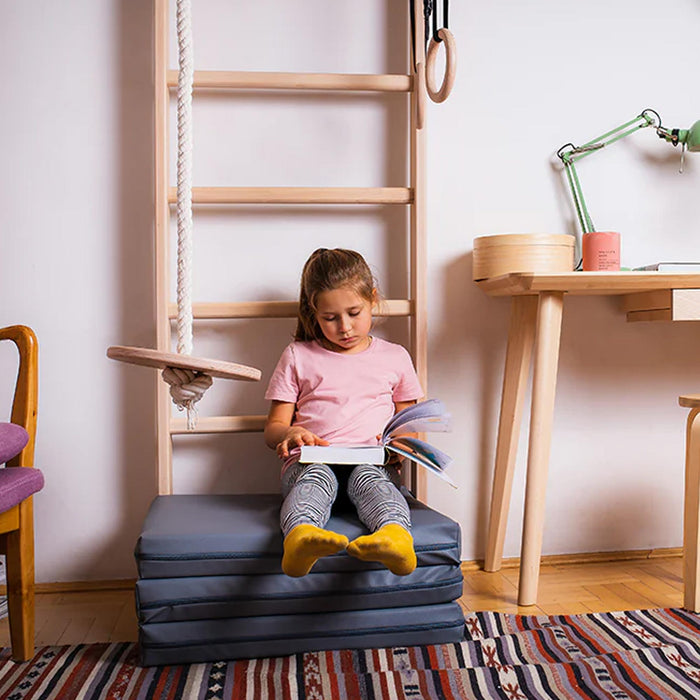 BenchK 111 + A204 - Series 1 - Versatile Wooden Wall Bars Swedish Ladder For Kids Room Exercise & Play