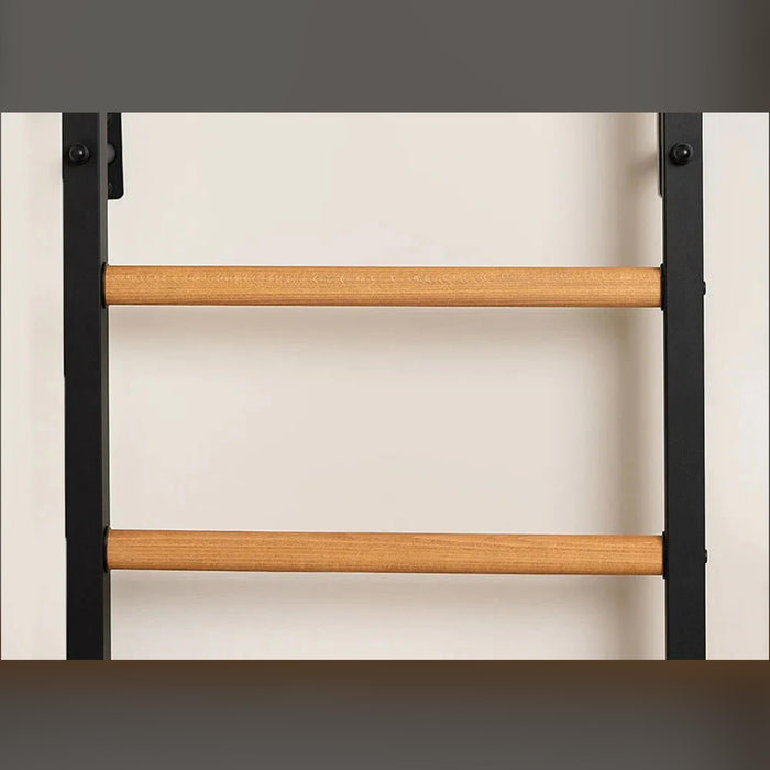 BenchK 231B - Series 2 - Wall Bars With A Convertible Steel 6-Grip Pull-Up Bar That Can Also Be Used As A Barbell Holder
