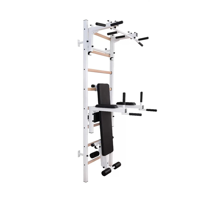 BenchK 233B - Series 2 - Wall Bars - Swedish Ladder - Versatile Home Gym System with Adjustable Pull-Up Bar and Dip Station