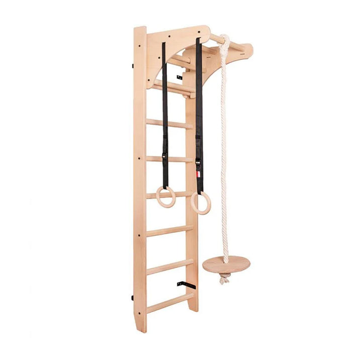 BenchK 111 + A204 - Series 1 - Versatile Wooden Wall Bars Swedish Ladder For Kids Room Exercise & Play